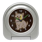 Leather-Look Kitten Travel Alarm Clock