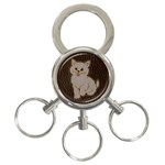 Leather-Look Kitten 3-Ring Key Chain