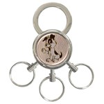 Leather-Look Dog 3-Ring Key Chain