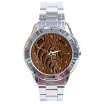 Leather-Look Flower Stainless Steel Analogue Men’s Watch