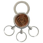 Leather-Look Flower 3-Ring Key Chain
