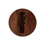 Leather-Look Black Bear Rubber Round Coaster (4 pack)