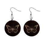 Leather-Look Butterfly 1  Button Earrings