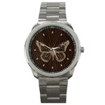 Leather-Look Butterfly Sport Metal Watch