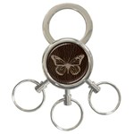 Leather-Look Butterfly 3-Ring Key Chain