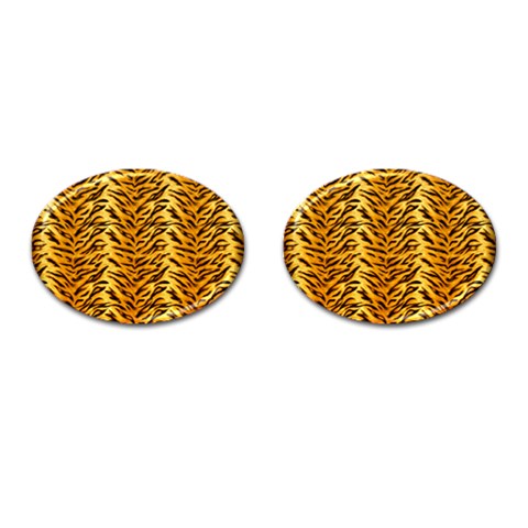 Just Tiger Cufflinks (Oval) from ArtsNow.com Front(Pair)