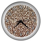 Just Snow Leopard Wall Clock (Silver)