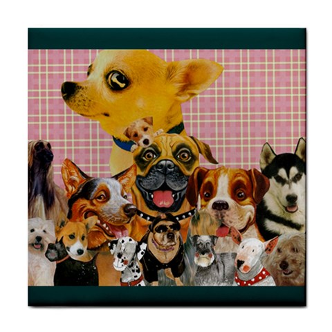 Dogs Are Fun  Tile Coaster from ArtsNow.com Front