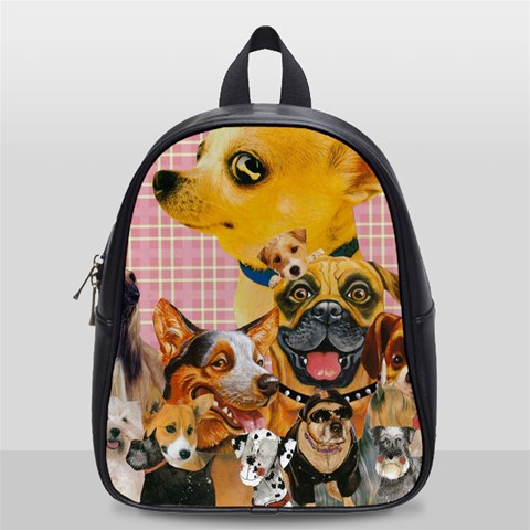 Dogs Are Fun  School Bag (Small) from ArtsNow.com Front