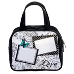 Black Love Lace Classic Handbag (Two Sides)