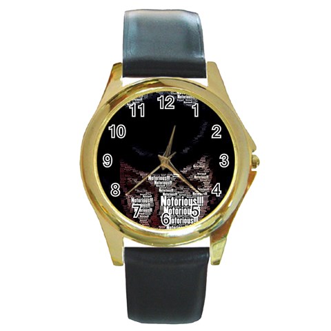 Notorious Bette Round Gold Metal Watch from ArtsNow.com Front