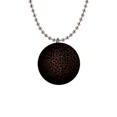 Leopard Print Dark	 1  Button Necklace from ArtsNow.com Front