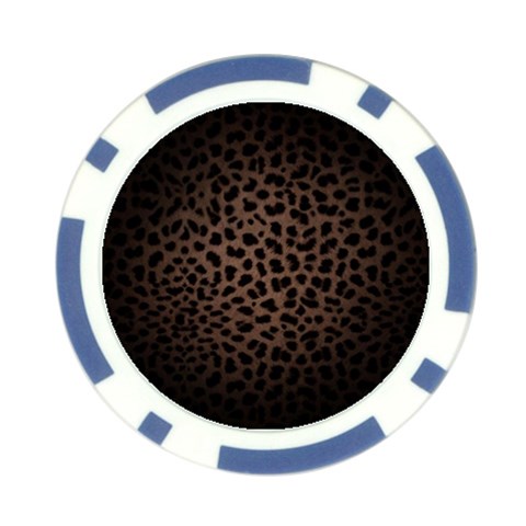 Leopard Print Dark	 Poker Chip Card Guard from ArtsNow.com Front