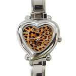 Jaguar Print	 Heart Italian Charm Watch