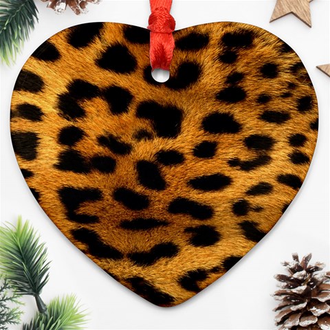 Jaguar Print	 Heart Ornament (Two Sides) from ArtsNow.com Back