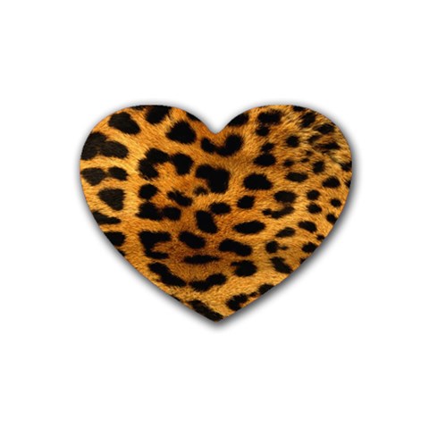 Jaguar Print	 Rubber Coaster (Heart) from ArtsNow.com Front