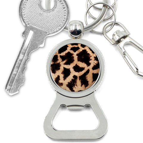 Giraffe Print Dark	 Bottle Opener Key Chain from ArtsNow.com Front