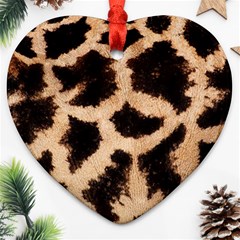 Giraffe Print Dark	 Heart Ornament (Two Sides) from ArtsNow.com Back