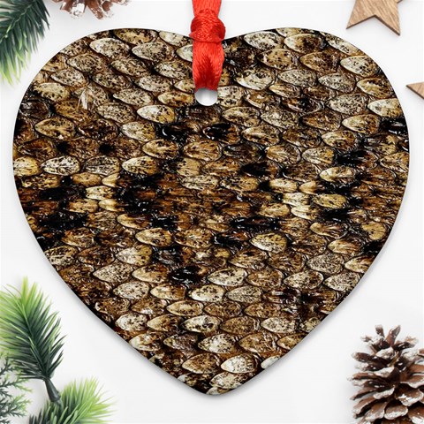 Snake Print	 Heart Ornament (Two Sides) from ArtsNow.com Back