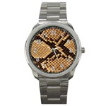 Snake Print Big	 Sport Metal Watch