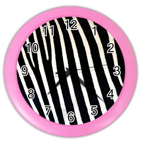 Zebra Print	 Color Wall Clock from ArtsNow.com Front