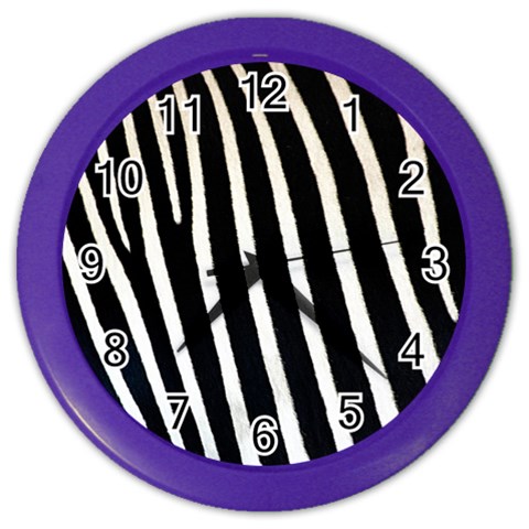 Zebra Print	 Color Wall Clock from ArtsNow.com Front