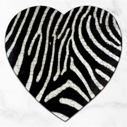 Zebra Print Big	 Jigsaw Puzzle (Heart) from ArtsNow.com Front