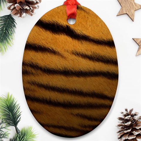 Tiger Print Dark	 Ornament (Oval) from ArtsNow.com Front