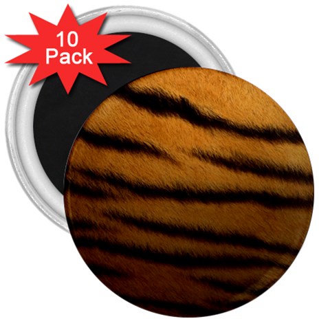 Tiger Print Dark	 3  Magnet (10 pack) from ArtsNow.com Front