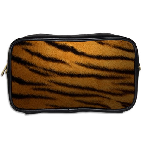 Tiger Print Dark	 Toiletries Bag (Two Sides) from ArtsNow.com Back