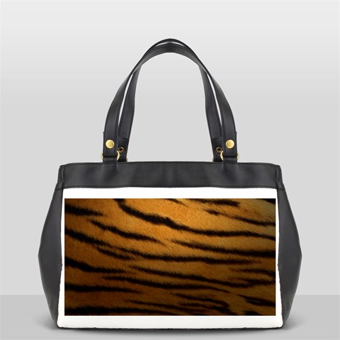 Tiger Print Dark	 Oversize Office Handbag (Two Sides) from ArtsNow.com Back