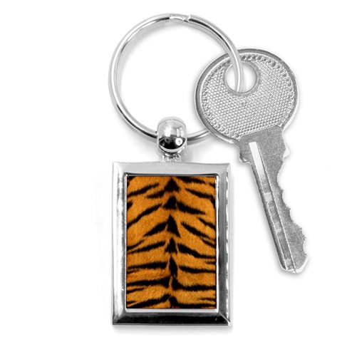 Tiger Print	 Key Chain (Rectangle) from ArtsNow.com Front