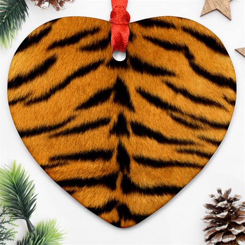 Tiger Print	 Heart Ornament (Two Sides) from ArtsNow.com Back