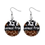 Animal Print	 1  Button Earrings