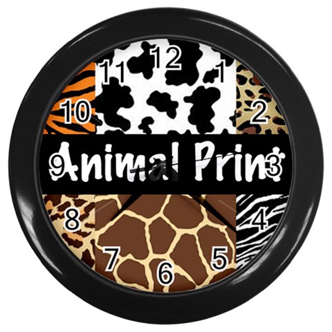 Animal Print	 Wall Clock (Black) from ArtsNow.com Front