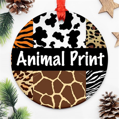 Animal Print	 Round Ornament (Two Sides) from ArtsNow.com Back