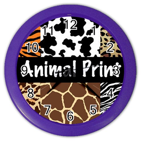 Animal Print	 Color Wall Clock from ArtsNow.com Front