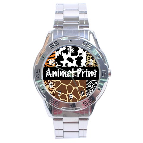 Animal Print	 Stainless Steel Analogue Men’s Watch from ArtsNow.com Front