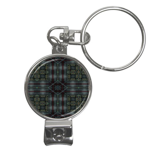 Antique Plaid Nail Clippers Key Chain from ArtsNow.com Front