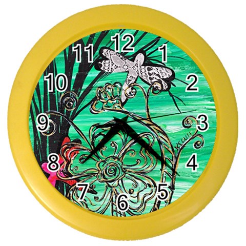 Dragonfly Park Color Wall Clock from ArtsNow.com Front