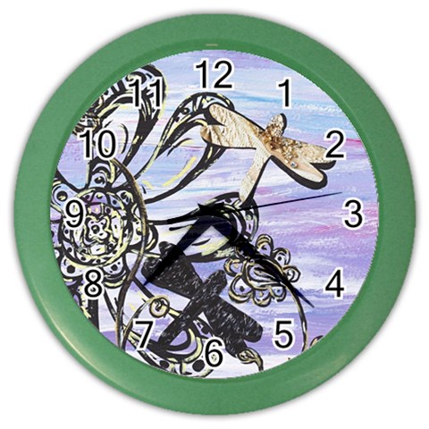 Dragonfly Sky Color Wall Clock from ArtsNow.com Front