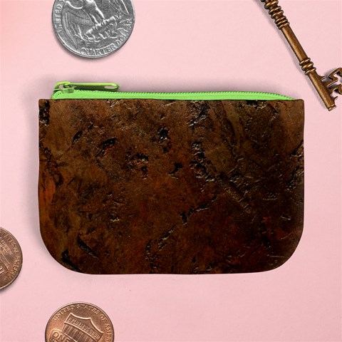 Brown Tooled Leather Mini Coin Purse from ArtsNow.com Front