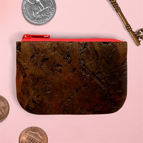 Brown Tooled Leather Mini Coin Purse from ArtsNow.com Front