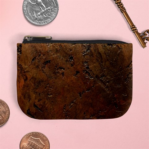 Brown Tooled Leather Mini Coin Purse from ArtsNow.com Front