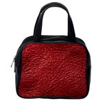 Red Stitched Leather Texture Classic Handbag (One Side)