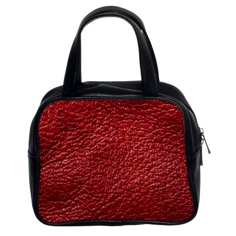 Red Stitched Leather Texture Classic Handbag (Two Sides) from ArtsNow.com Front