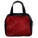 Red Stitched Leather Texture Classic Handbag (Two Sides)