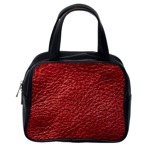 Red Stitched Leather Texture Classic Handbag (Two Sides) from ArtsNow.com Back