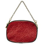 Red Stitched Leather Texture Chain Purse (One Side)