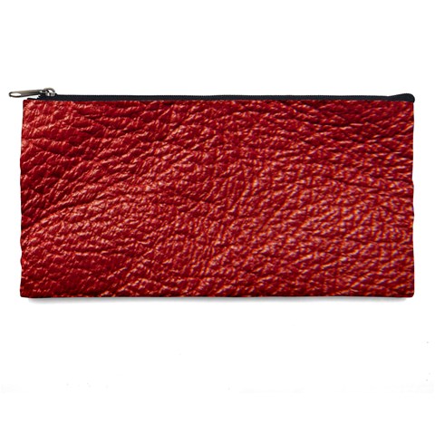 Red Stitched Leather Texture Pencil Case from ArtsNow.com Front